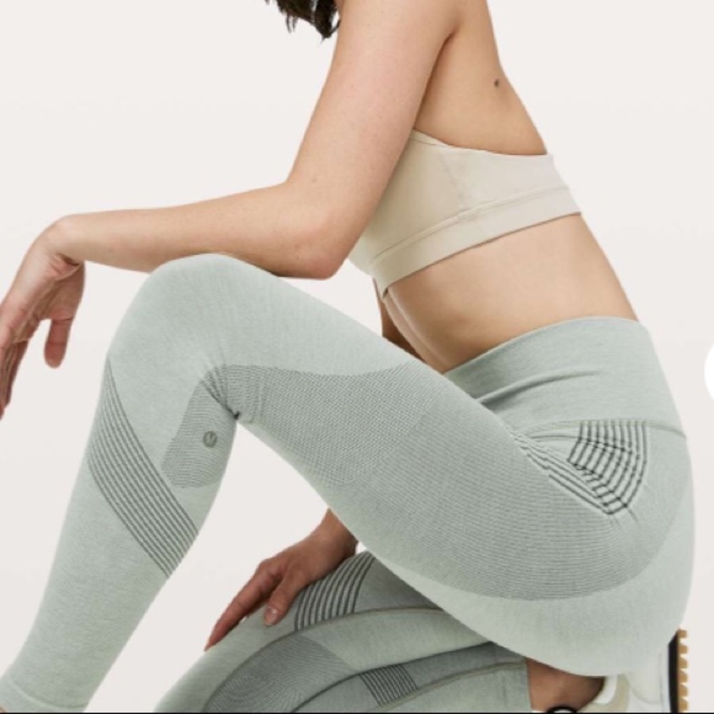 Size 2 lululemon aerial tights sage coloured